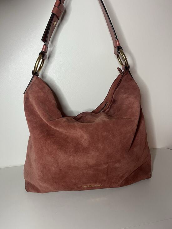 Michael Kors Handbags - Michael Kors Brown Suede Hobo Bag Rust Color Gold Hardware Whipstitch Boho Large